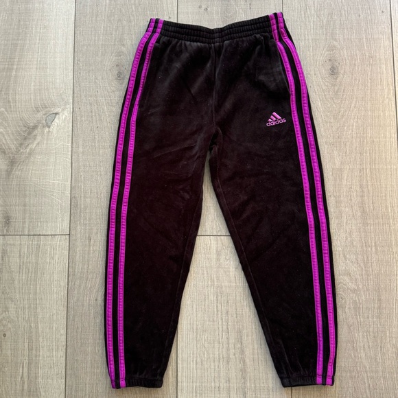 Adidas Girls Velour Track Pants - Picture 1 of 8